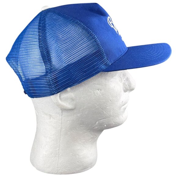 Vintage 90s Bricklayers #5 Cleveland Ohio Blue Trucker Hat Made In USA Snapback - Picture 4 of 7